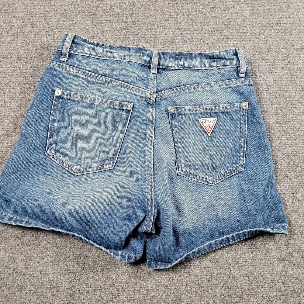 Guess Medium Blue High-Rise Denim Shorts - Picture 2 of 9